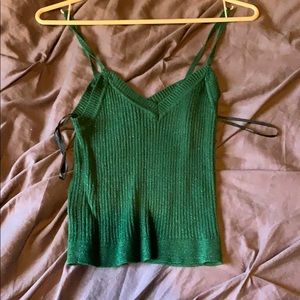 Sparkly dark green tank top